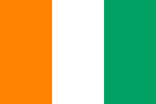 Flag of Ivory Coast correct proportions and colors — Stock Vector