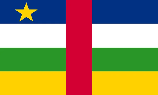 Vlag van de Centraal-Afrikaanse Republiek grootte, kleuren corrigeren — Stockvector