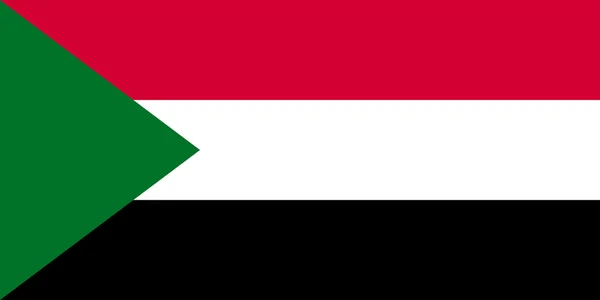 Flaggan av Sudan i rätt proportioner och färger — Stock vektor