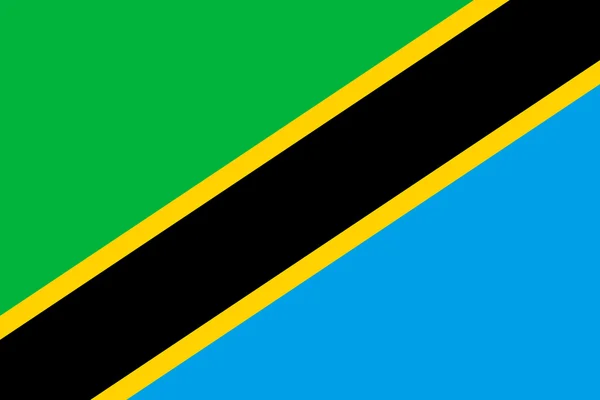 Drapeau de la Tanzanie dans les proportions et les couleurs correctes — Image vectorielle