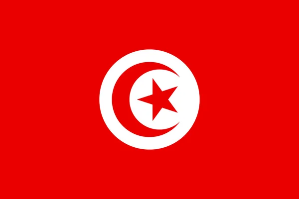 Bandiera della Tunisia in proporzioni e colori corretti — Vettoriale Stock