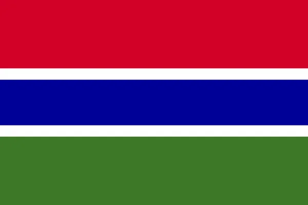 Bandeira da Gâmbia proporções e cores corretas —  Vetores de Stock