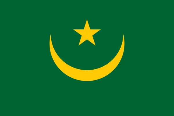 Bandera de Mauritania proporciones y colores correctos — Vector de stock