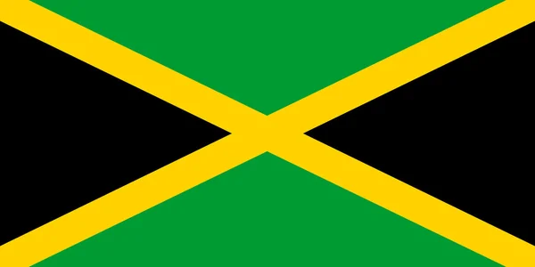 Bandeira da Jamaica em proporções e cores corretas — Vetor de Stock