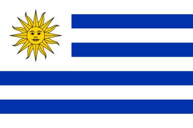 Uruguay bayrağı doğru oranları ve renklerde