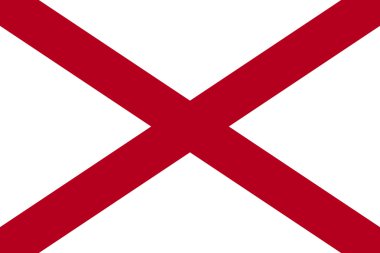 Alabama bayrağı doğru oranları ve renklerde
