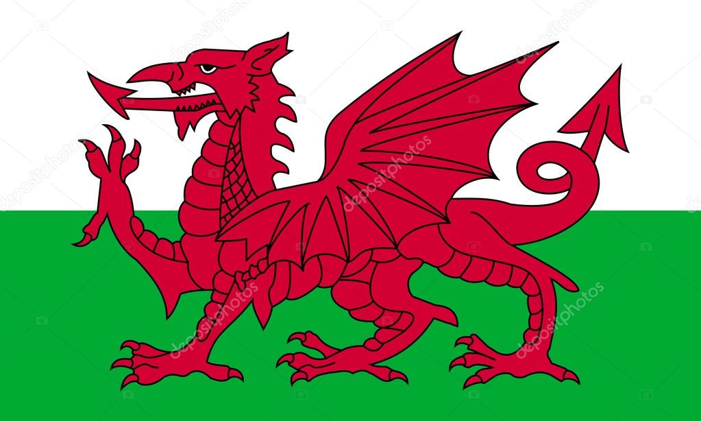 Flag of Wales in correct proportions and colors