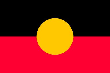 Avustralya Aborjin bayrak doğru boyutu, renk