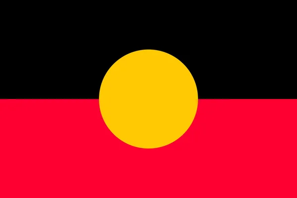 Bandera aborigen australiana tamaño correcto, color — Vector de stock