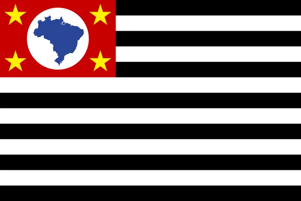 Bandera de Sao Paulo Brasil tamaño correcto, color — Archivo Imágenes Vectoriales