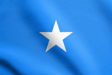 Kumaş dokusuyla sallanan Somali bayrağı
