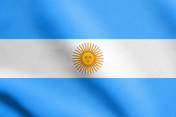 Σημαία της Αργεντινής που κυματίζει με υφή υφάσματος — Φωτογραφία Αρχείου