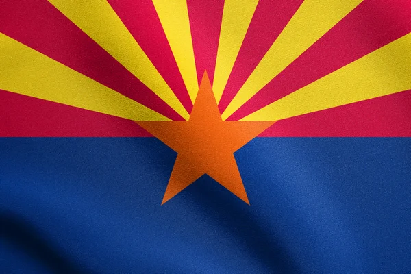 Vlag van Arizona zwaaiend met stof textuur — Stockfoto