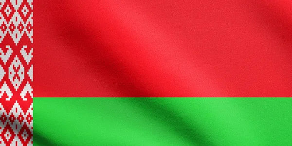 Flag of Belarus waving with fabric texture — Stock Photo, Image