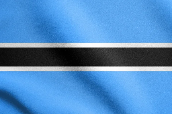 Bandiera del Botswana sventola con texture in tessuto — Foto Stock