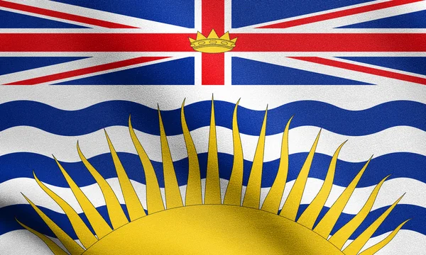 Bandera de British Columbia ondeando, textura de la tela —  Fotos de Stock