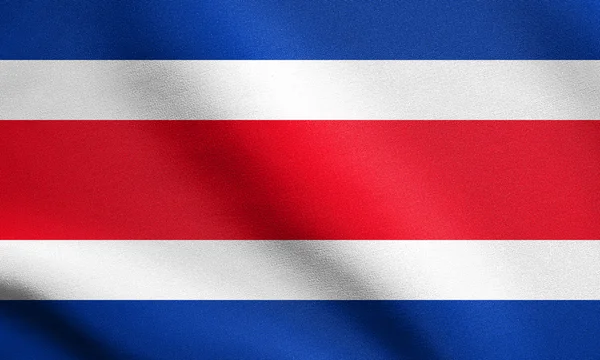 Kostarická vlajka, která mává strukturou tkaniny — Stock fotografie