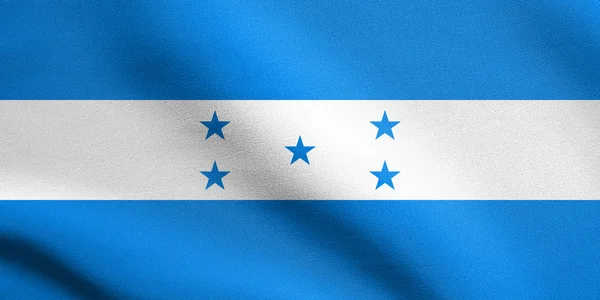Bandera de Honduras ondeando con textura de tela — Foto de Stock