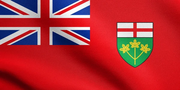 Bandeira de Ontário acenando com textura de tecido — Fotografia de Stock