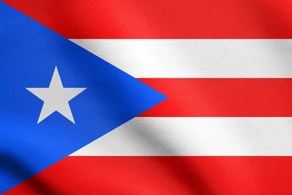 Bandera de Puerto Rico ondeando con textura de tela — Foto de Stock