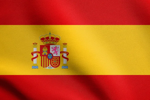 Σημαία της Ισπανίας κυματιστό με υφή υφάσματος — Φωτογραφία Αρχείου