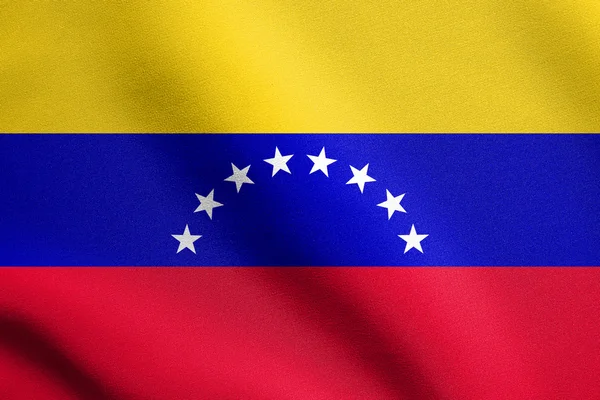 Vlag van Venezuela zwaaiend met stof textuur — Stockfoto