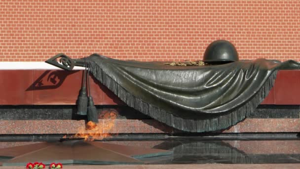 Eternal Flame and Tomb Of The Unknown Soldier in Moscow — Stock Video