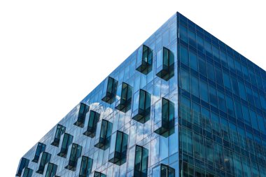 Beyaz izole Modern cam ofis binası