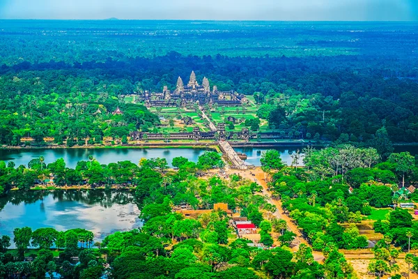 Letecký pohled na angkor wat chrám — Stock fotografie