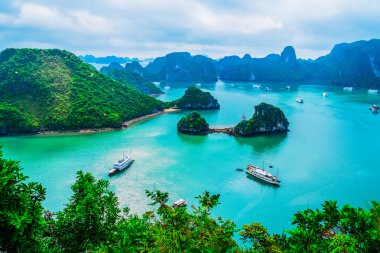 halong bay Adaları manzaralı görünüm