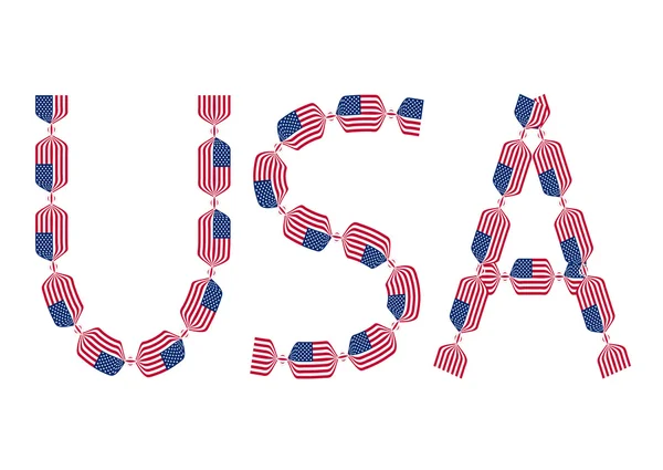 Bayraklar şeker şeklinde yapılan ABD yazıt — Stok Vektör