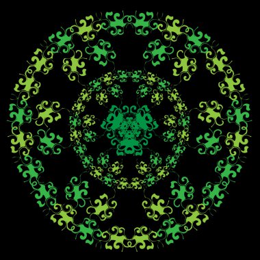 çiçek yeşil desenli