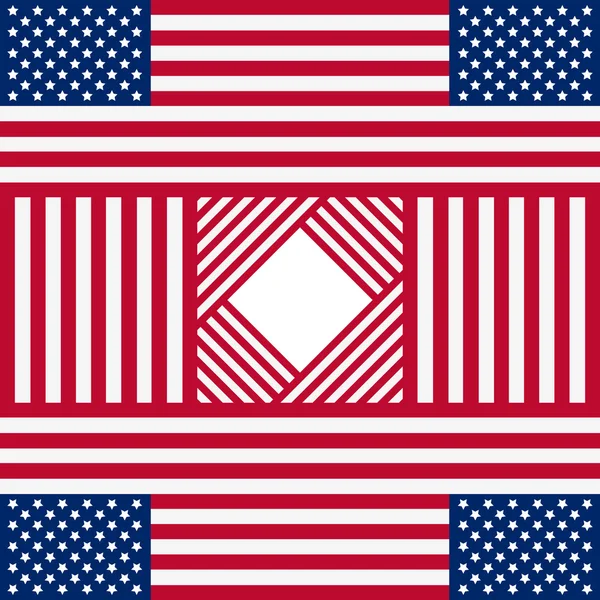 Patriottische VS achtergrond met Amerikaanse vlaggen — Stockvector