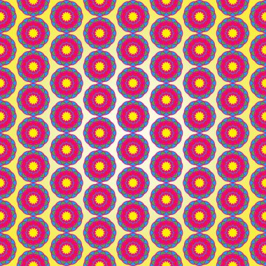 Çok renkli kesintisiz çiçek desenli