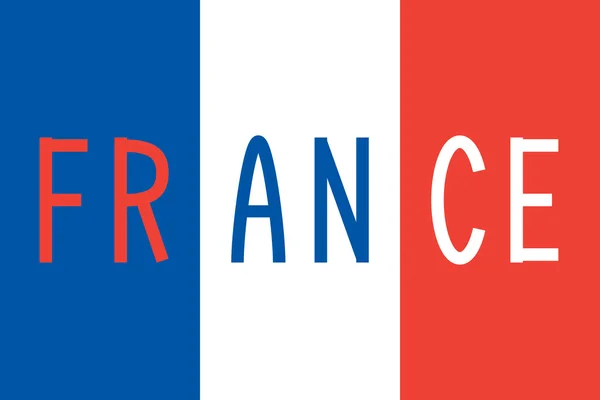 Franska flaggan och ordet Frankrike — Stock vektor
