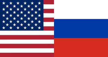 Amerikan ve Rus bayrakları birlikte
