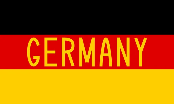 Bandera y palabra alemana Alemania — Vector de stock