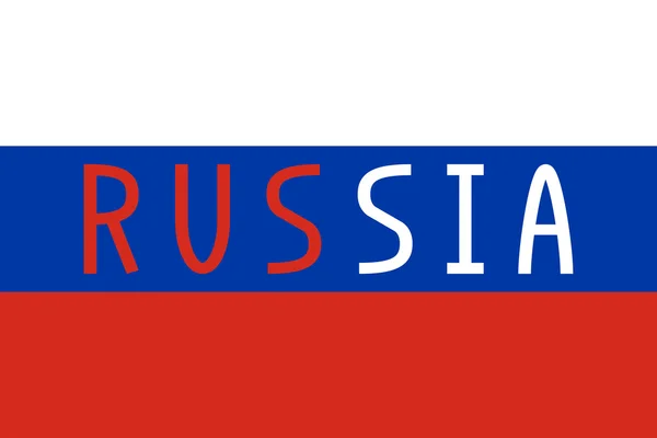 Drapeau russe et mot Russie — Image vectorielle