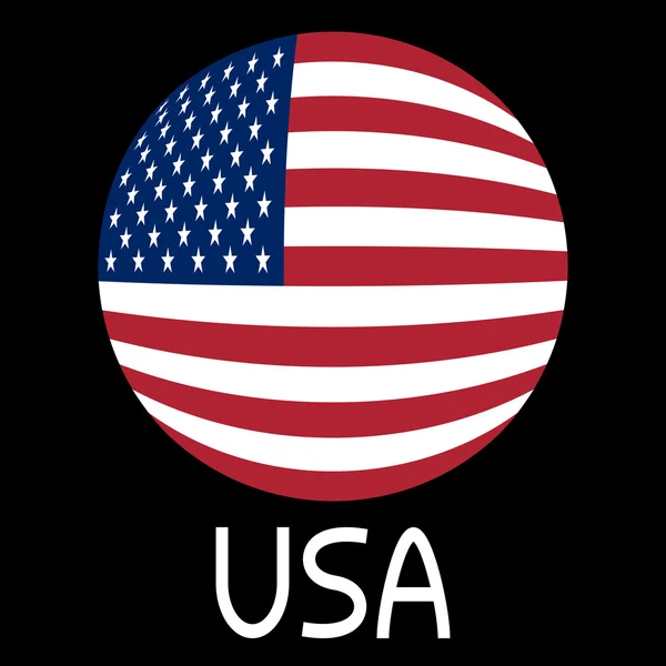 Amerykańską flagę w świecie postaci i słowo Usa — Wektor stockowy