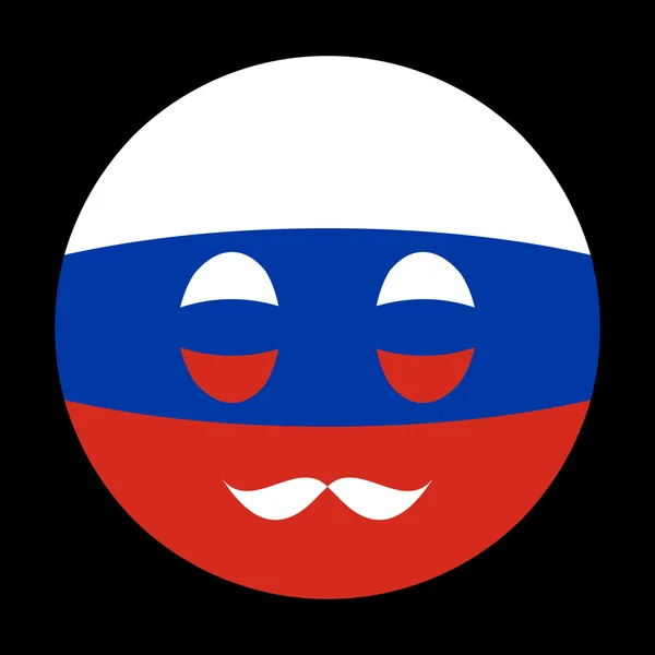 Küre biçimde bıyıklı renkleri Rus bayrağı simgesi — Stok Vektör