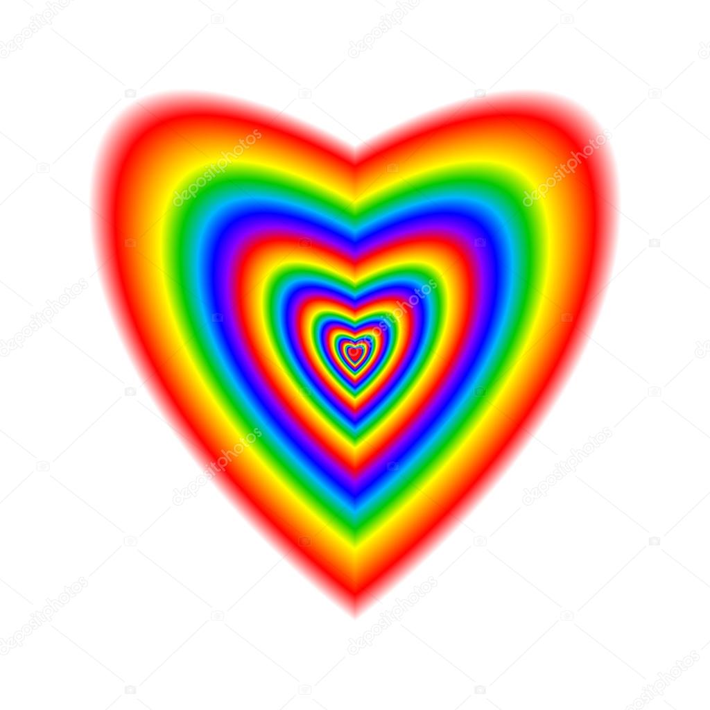 Big heart in rainbow colors
