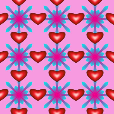 Kalpleri ve çiçekleri olan kusursuz desen