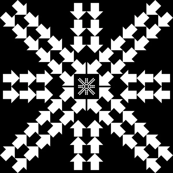 Pattern with arrows in snowflake form — Stock Vector