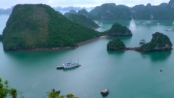 Halong bay, vietnam Panoraması — Stok video
