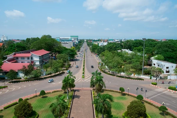 Vientiane, laos havadan görünümü — Stok fotoğraf