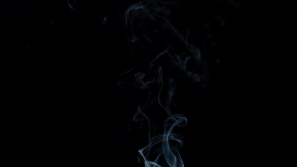 Tira de fumaça em fundo preto se movendo para cima. — Vídeo de Stock