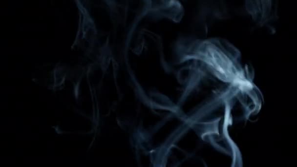 Strip Of Smoke na czarnym tle przesuwa się w górę. — Wideo stockowe