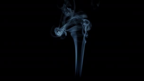 Strip Of Smoke na czarnym tle przesuwa się w górę. — Wideo stockowe