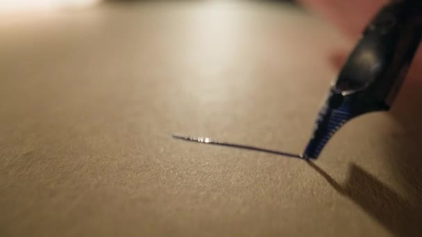 Stylo écrit sur papier à l'encre bleue. Presque. Quelqu'un écrit très vite. — Video