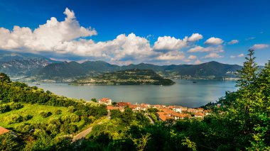 Iseo Lake Sebino Lombardy Italy clipart
